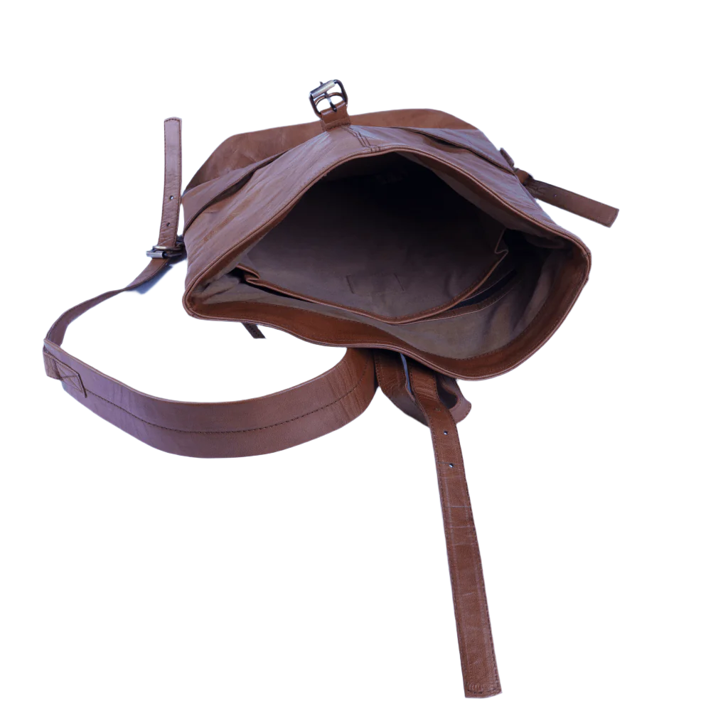 Interior of Havynhide Dhoni full grain leather backpack