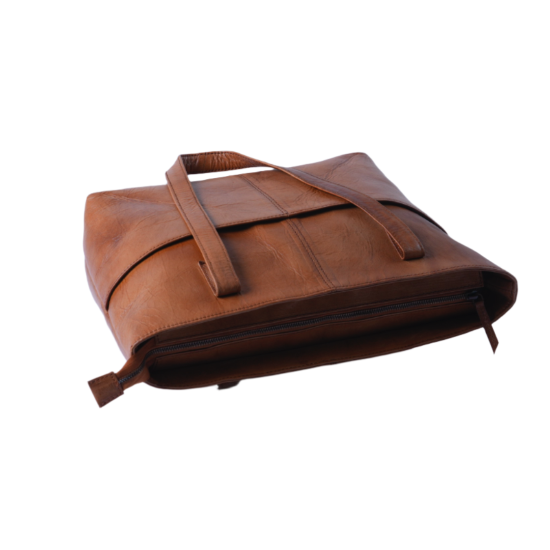 Bottom detail of Havynhide Sridevi full-grain leather tote bag